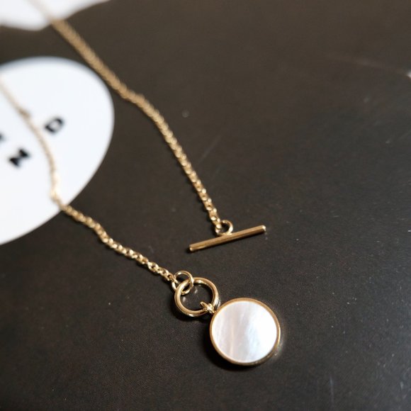 3/$35 Round Shell Gold Necklace - Picture 6 of 7